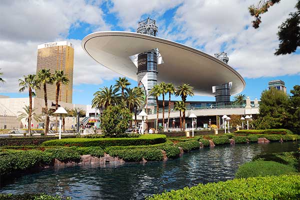 Garden view of Las Vegas Fashion Show Mall, one of the largest enclosed malls in the world, on the Vegas Strip.