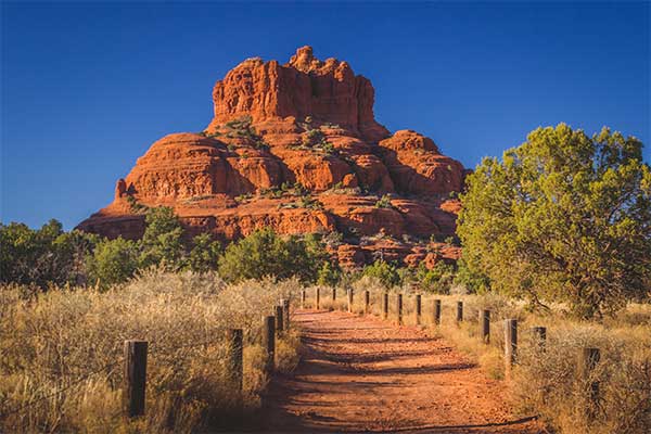 Hiking trail to Bell Rock in Sedona, AZ