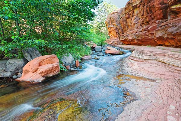 Oak Creek flowing along the West Fork Trail, Oak Creek Canyon, AZ